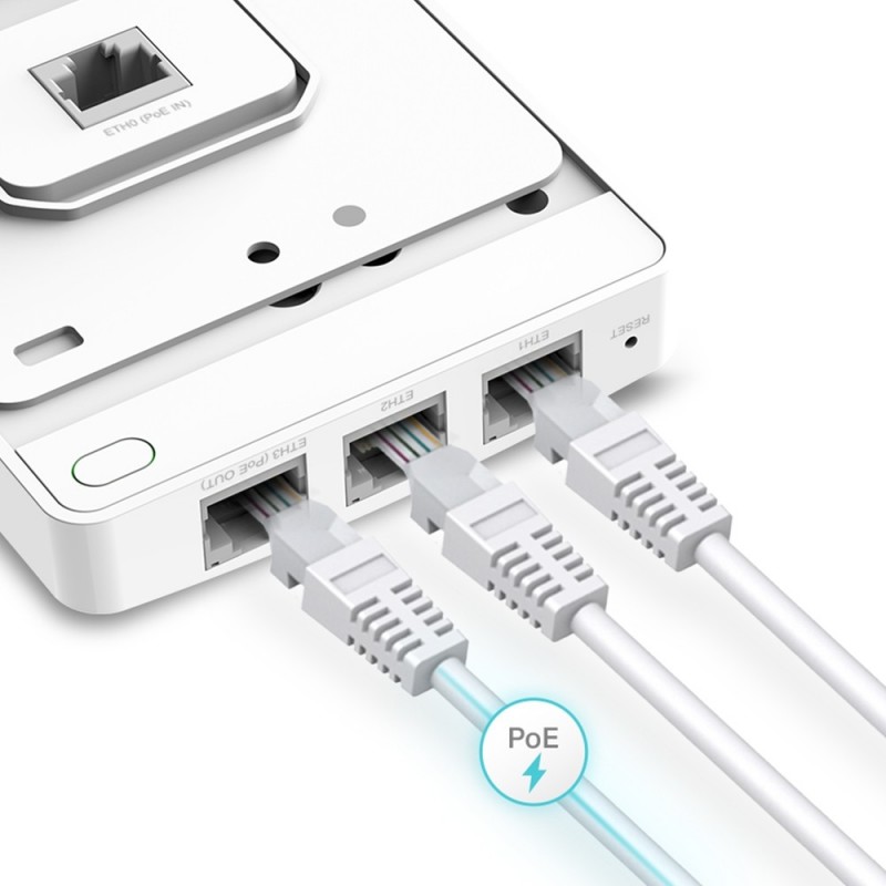 TP-Link EAP235-Wall 867 Mbit s Blanc Connexion Ethernet, supportant l'alimentation via ce port (PoE)