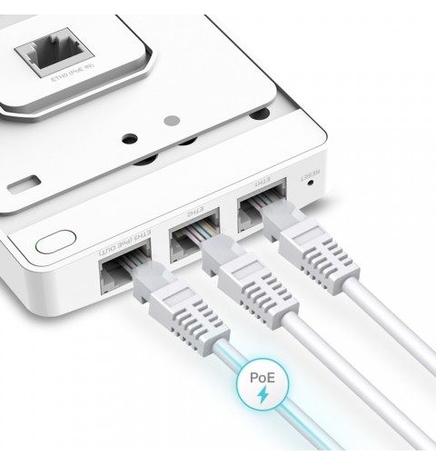 TP-Link EAP235-Wall 867 Mbit s Blanc Connexion Ethernet, supportant l'alimentation via ce port (PoE)