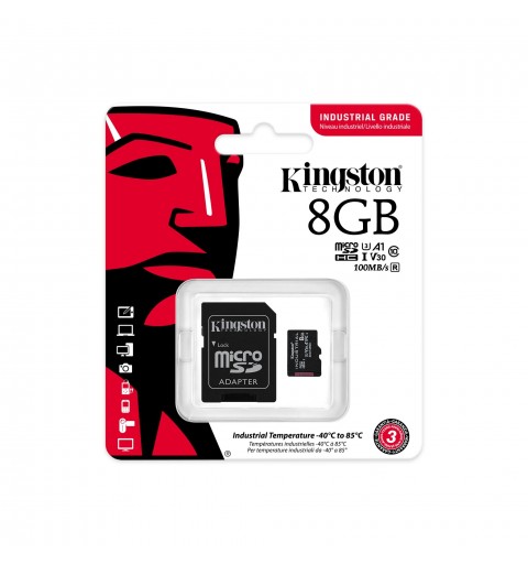 Kingston Technology Industrial 8 GB MicroSDHC UHS-I Clase 10