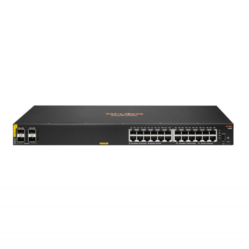 Aruba 6000 24G Class4 PoE 4SFP 370W Géré L3 Gigabit Ethernet (10 100 1000) Connexion Ethernet, supportant l'alimentation via ce