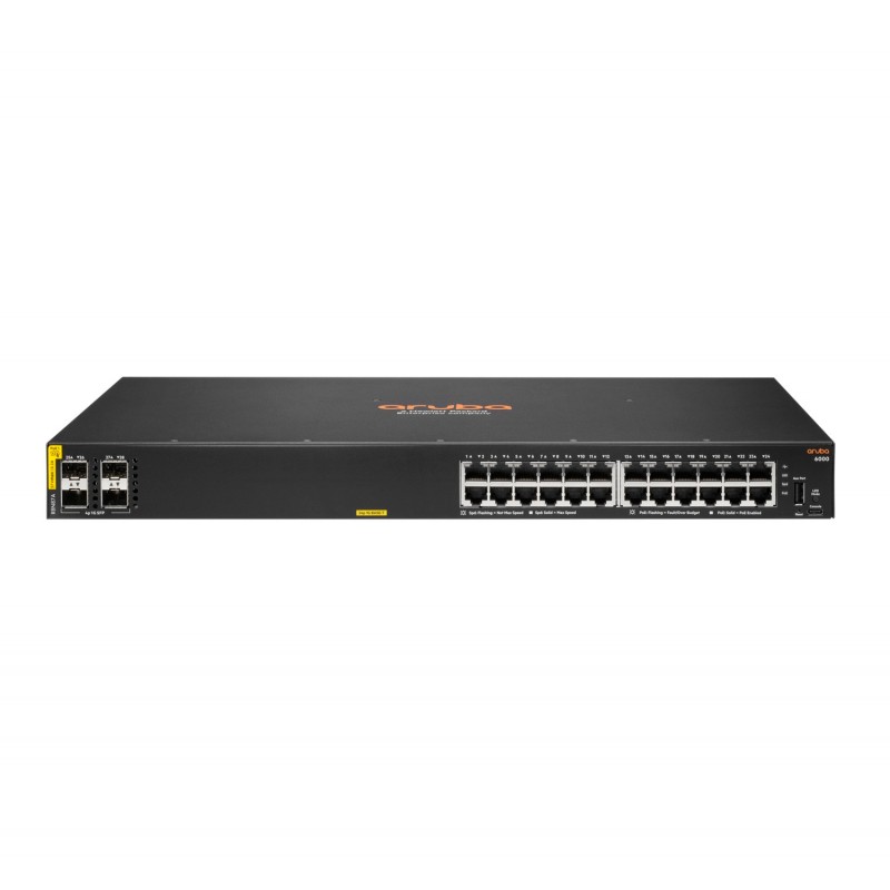 Aruba 6000 24G Class4 PoE 4SFP 370W Gestito L3 Gigabit Ethernet (10 100 1000) Supporto Power over Ethernet (PoE) 1U