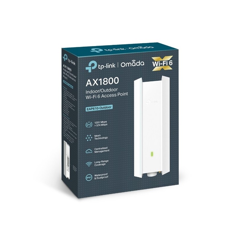 TP-Link EAP610-OUTDOOR punto accesso WLAN 1201 Mbit s Bianco Supporto Power over Ethernet (PoE)