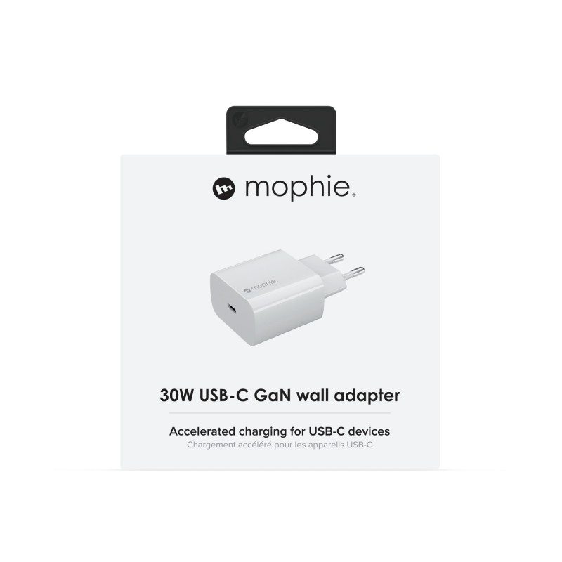mophie 409908422 chargeur d'appareils mobiles Ordinateur portable, Smartphone, Tablette Blanc Secteur Charge rapide Intérieure