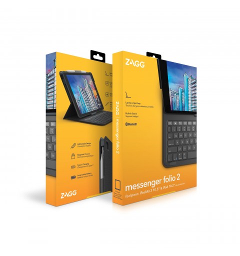 ZAGG Messenger Folio 2 Anthrazit Bluetooth Italienisch