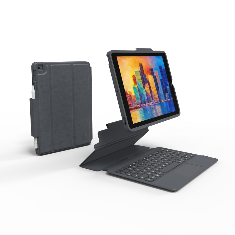 ZAGG Keyboard Pro Keys with Trackpad-Apple-iPad 10.2-Black Gray-Italian