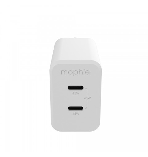 mophie Accessories Wall Adapter-USB-C-PD-DUAL-45W-GAN-White-EU(2xUSBC)
