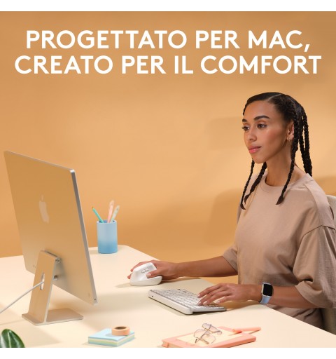 Logitech Lift for Mac mouse Mano destra RF senza fili + Bluetooth Ottico 4000 DPI