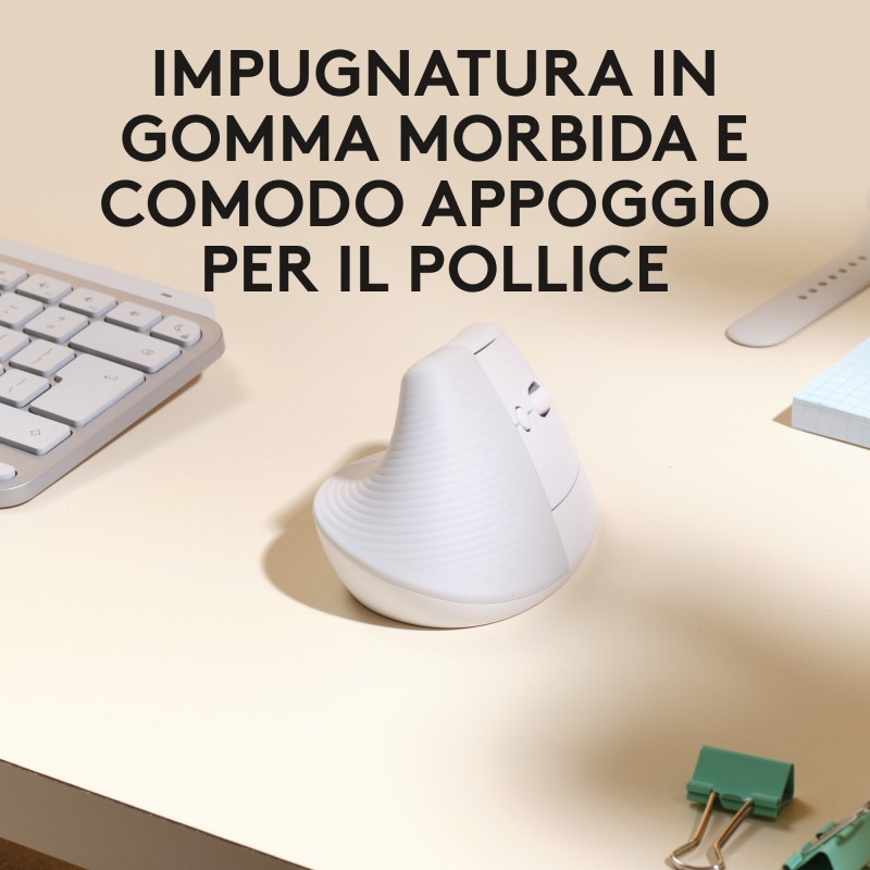 Logitech Lift for Mac mouse Mano destra RF senza fili + Bluetooth Ottico 4000 DPI