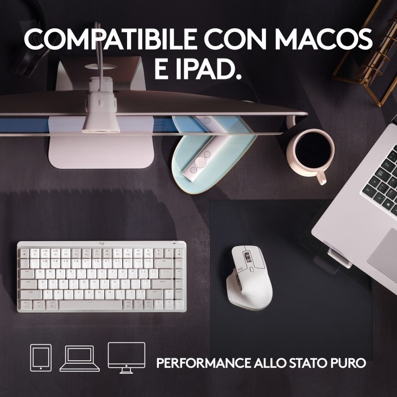 Logitech MX Master 3S for Mac Maus rechts Bluetooth Laser 8000 DPI