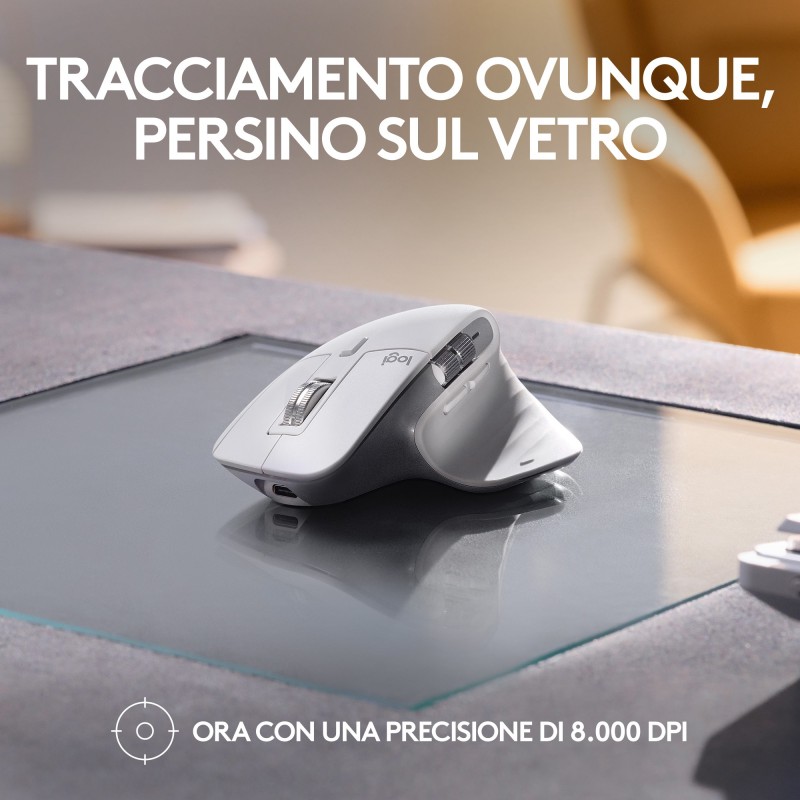 Logitech MX Master 3S for Mac Maus rechts Bluetooth Laser 8000 DPI