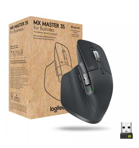 Logitech MX Master 3s for Business Maus rechts RF Wireless + Bluetooth Laser 8000 DPI
