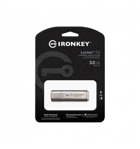 Kingston Technology IronKey Locker+ 50 USB-Stick 32 GB USB Typ-A 3.2 Gen 1 (3.1 Gen 1) Silber