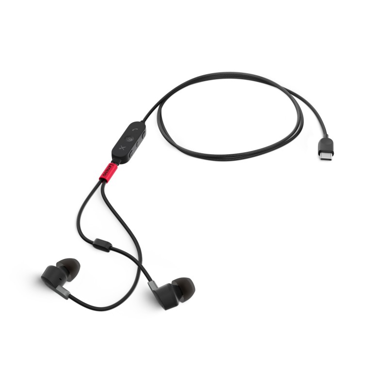 Lenovo 4XD1C99220 headphones headset Wired In-ear Music Everyday USB Type-C Black