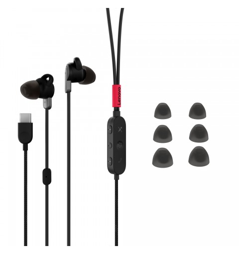 Lenovo 4XD1C99220 headphones headset Wired In-ear Music Everyday USB Type-C Black