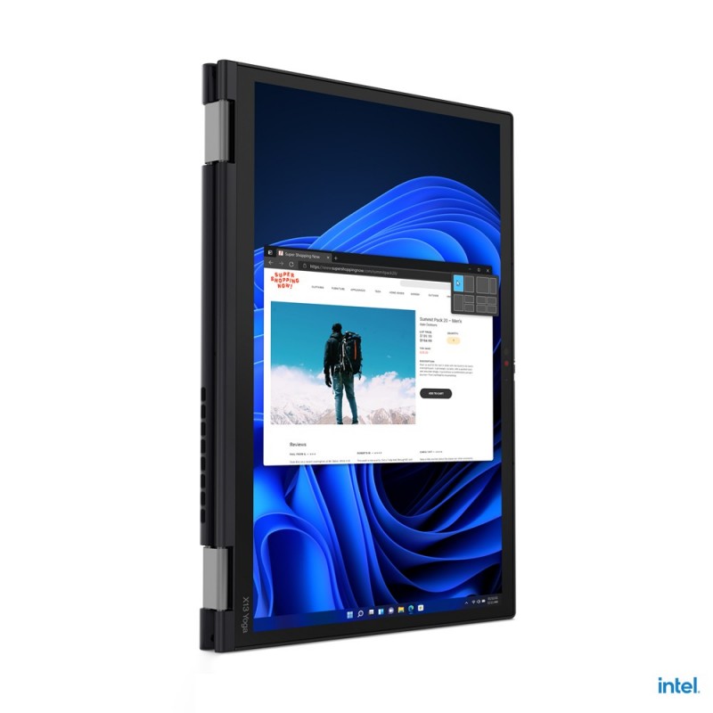 Lenovo ThinkPad X13 Yoga Gen 3 Hybrid (2-in-1) 33.8 cm (13.3") Touchscreen WUXGA Intel® Core™ i7 i7-1255U 16 GB LPDDR4x-SDRAM