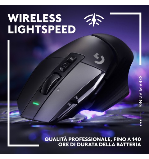 Logitech G G502 X Lightspeed mouse Mano destra RF Wireless Ottico 25600 DPI