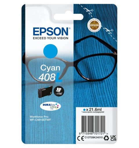 Epson Singlepack Cyan 408L DURABrite Ultra Ink