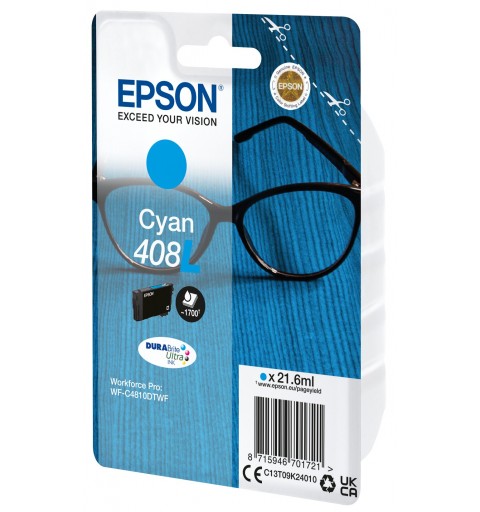 Epson Singlepack Cyan 408L DURABrite Ultra Ink
