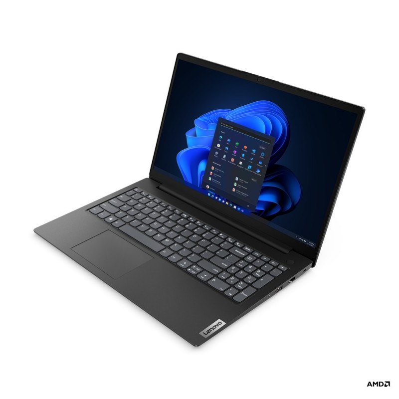 Lenovo V V15 Laptop 39.6 cm (15.6") Full HD AMD Ryzen™ 3 7320U 8 GB LPDDR5-SDRAM 256 GB SSD Wi-Fi 5 (802.11ac) FreeDOS Black