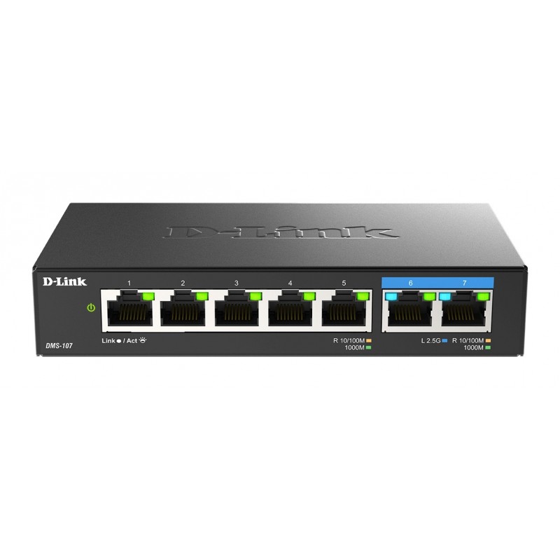 D-Link DMS-107 E switch di rete Non gestito Gigabit Ethernet (10 100 1000) Nero