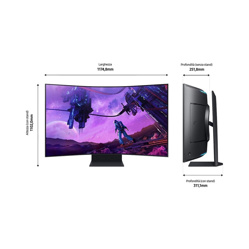 Samsung Odyssey ARK computer monitor 139.7 cm (55") 3840 x 2160 pixels 4K Ultra HD Black