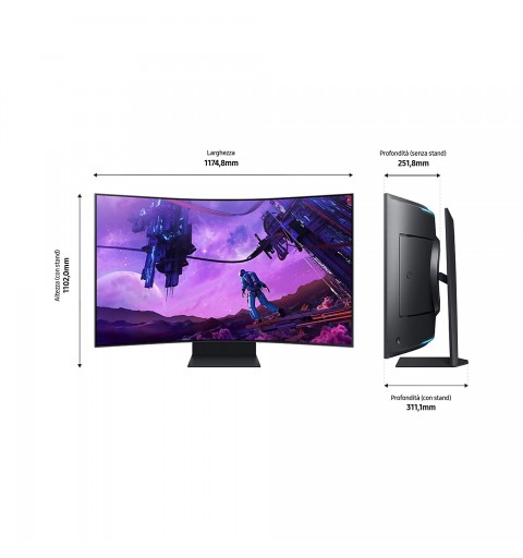 Samsung Odyssey ARK computer monitor 139.7 cm (55") 3840 x 2160 pixels 4K Ultra HD Black