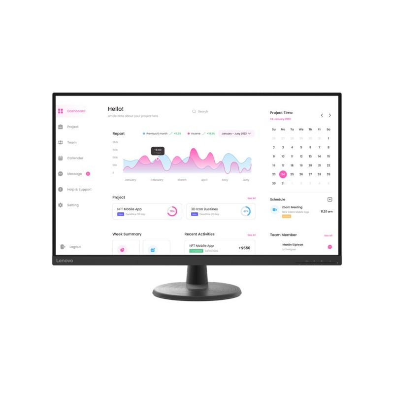 Lenovo D32-40 computer monitor 80 cm (31.5") 1920 x 1080 pixels Full HD LCD Black