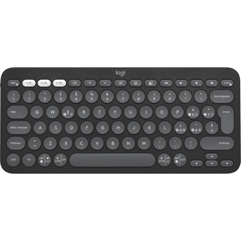 Logitech Pebble Keys 2 K380s clavier RF sans fil + Bluetooth QWERTY Italien Graphite