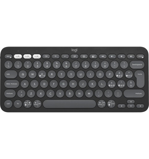 Logitech Pebble Keys 2 K380s Tastatur RF Wireless + Bluetooth QWERTY Italienisch Graphit