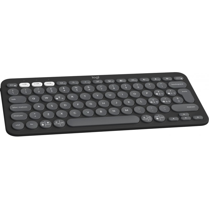 Logitech Pebble Keys 2 K380s clavier RF sans fil + Bluetooth QWERTY Italien Graphite