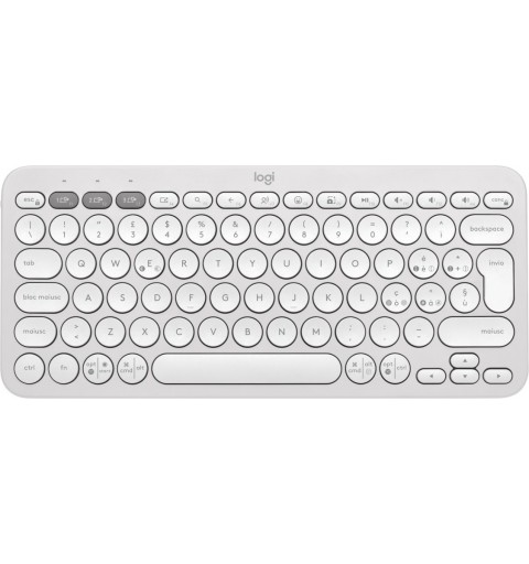 Logitech Pebble Keys 2 K380s clavier RF sans fil + Bluetooth QWERTY Italien Blanc