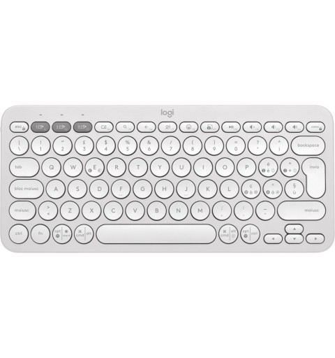 Logitech Pebble Keys 2 K380s Tastatur RF Wireless + Bluetooth QWERTY Italienisch Weiß