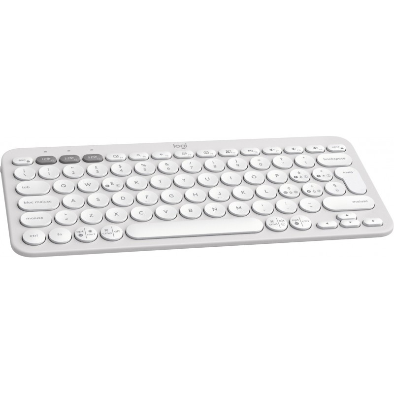 Logitech Pebble Keys 2 K380s clavier RF sans fil + Bluetooth QWERTY Italien Blanc