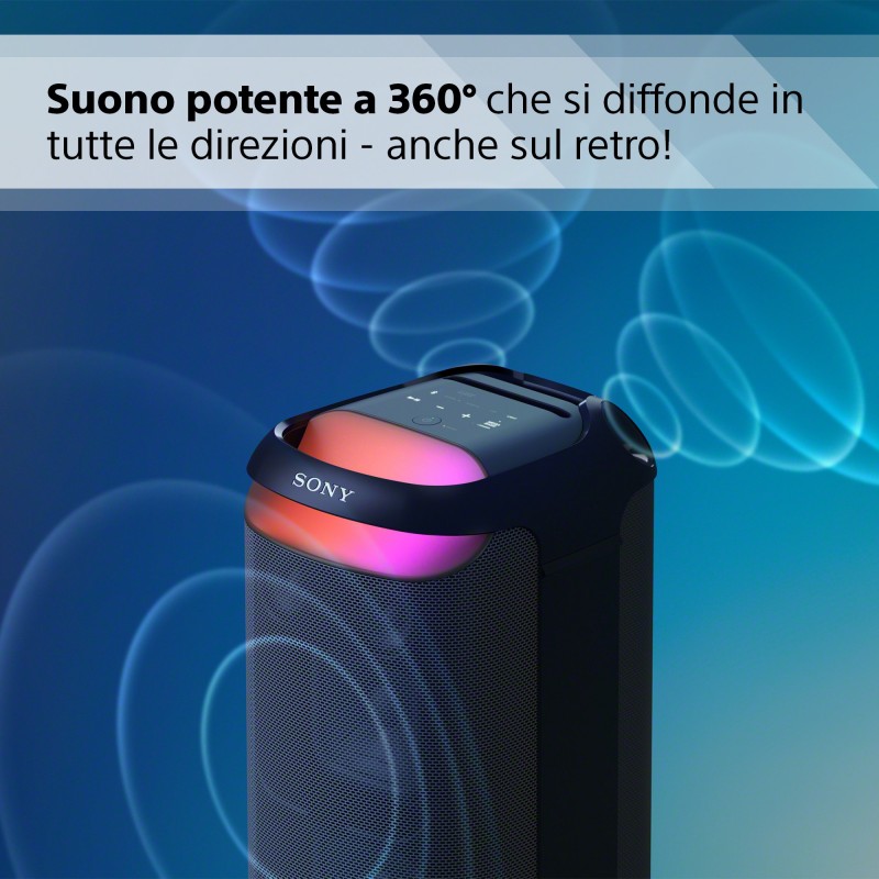 Sony SRS-XV800 - Altoparlante wireless per feste con potente audio a 360° e MEGA BASS - 25 ore di durata della batteria,