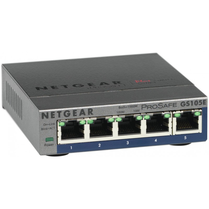 NETGEAR GS105E-200PES switch di rete Gestito L2 L3 Gigabit Ethernet (10 100 1000) Grigio