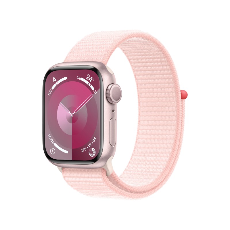Apple Watch Series 9 GPS Cassa 41mm in Alluminio Rosa con Cinturino Sport Loop Rosa Confetto
