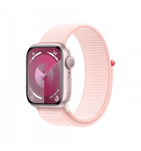Apple Watch Series 9 GPS 41mm Pink Aluminium Case with Light Pink Sport Loop