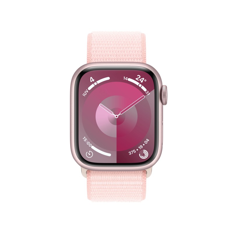 Apple Watch Series 9 GPS Cassa 41mm in Alluminio Rosa con Cinturino Sport Loop Rosa Confetto