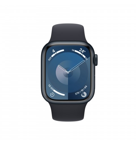 Apple Watch Series 9 41 mm Digital 352 x 430 Pixeles Pantalla táctil Negro Wifi GPS (satélite)