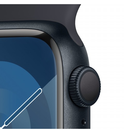 Apple Watch Series 9 GPS 41mm Midnight Aluminium Case with Midnight Sport Band - S M