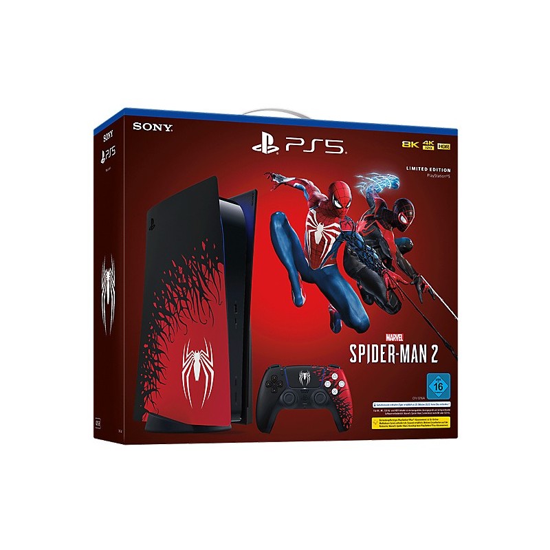Sony PlayStation 5 - Marvel’s Spider-Man 2 Limited Edition Bundle 825 GB WLAN Schwarz, Rot, Weiß
