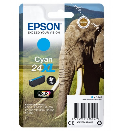 Epson Elephant Cartucho 24XL cian