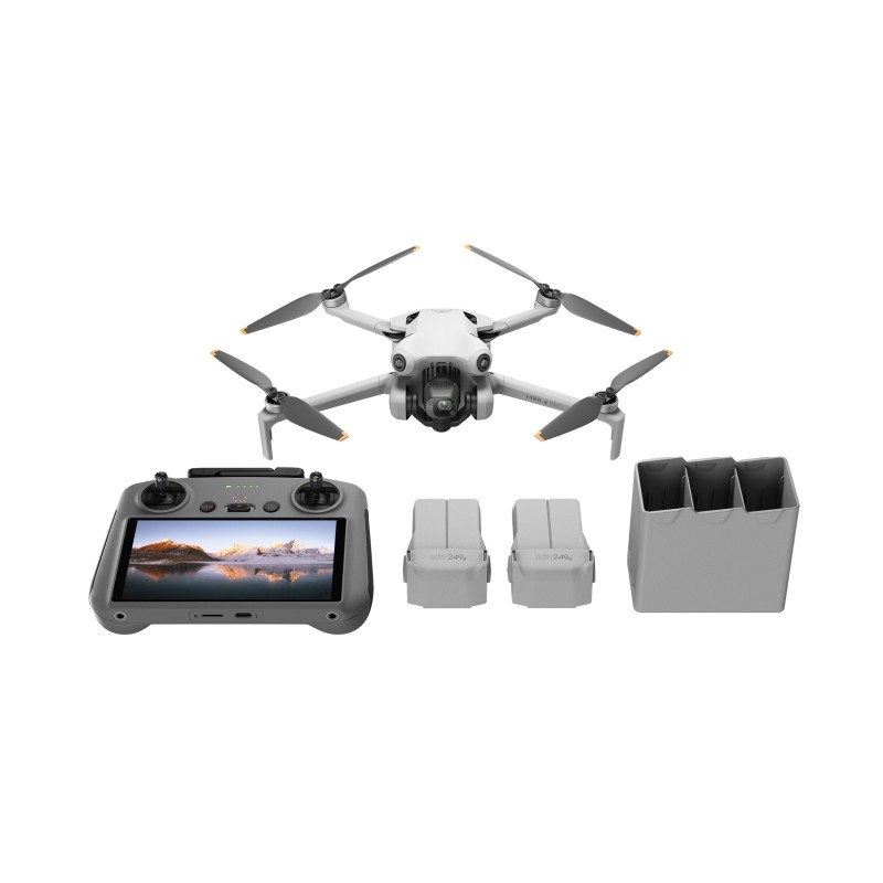 DJI Mini 4 Pro Fly More Combo (RC 2) 4 Rotoren Quadrocopter 48 MP 3840 x 2160 Pixel 2590 mAh Schwarz, Weiß