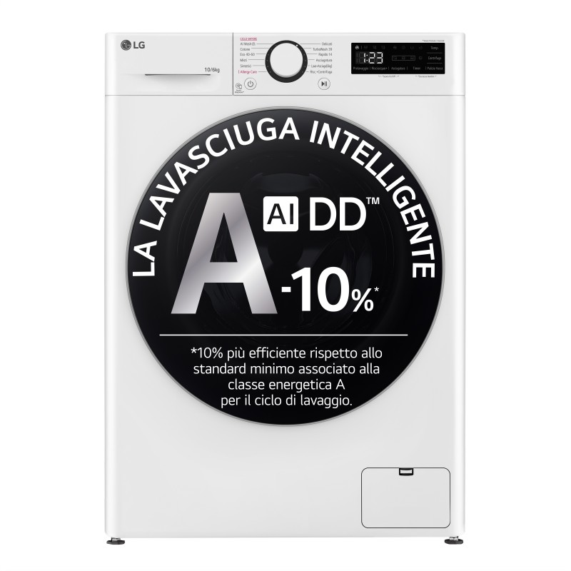 LG D4R5010TSWS lavadora-secadora Independiente Carga frontal Blanco D