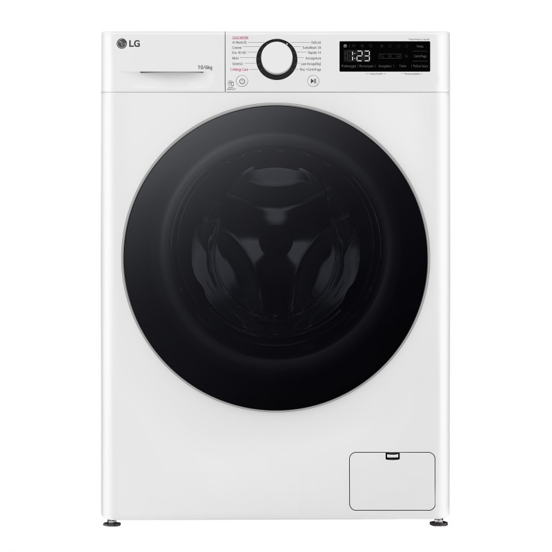 LG D4R5010TSWS machine à laver avec sèche linge Pose libre Charge avant Blanc D