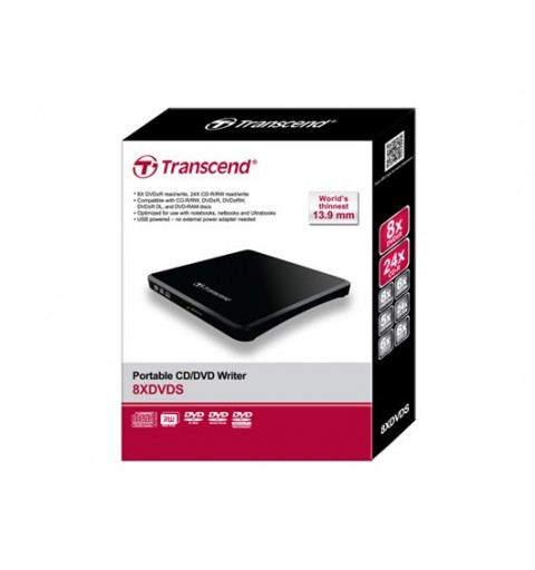 Transcend TS8XDVDS-K unidad de disco óptico DVD±R RW Negro