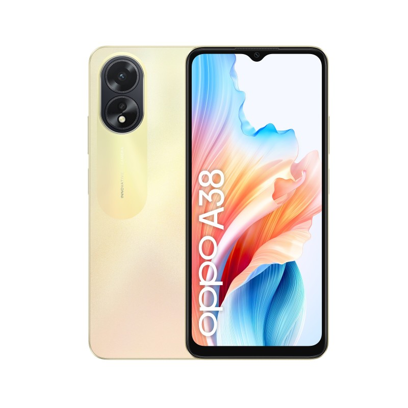 OPPO A38 Smartphone, AI Doppia Fotocamera 50+2MP, Selfie 5MP, Display 6.56” 90HZ LCD HD+, Batteria 5000mAh, RAM 4 (Esp