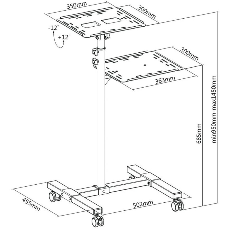 Techly ICA-TB TPM-10 supporto per laptop Nero