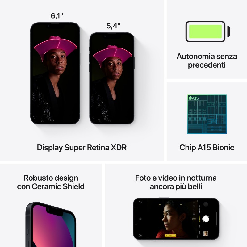 Apple iPhone 13 15,5 cm (6.1") Dual-SIM iOS 15 5G 128 GB Schwarz