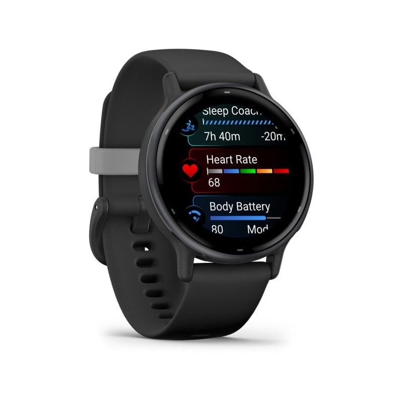 Garmin Vivoactive 5 3,05 cm (1.2") AMOLED Numérique 390 x 390 pixels Écran tactile Noir Wifi GPS (satellite)